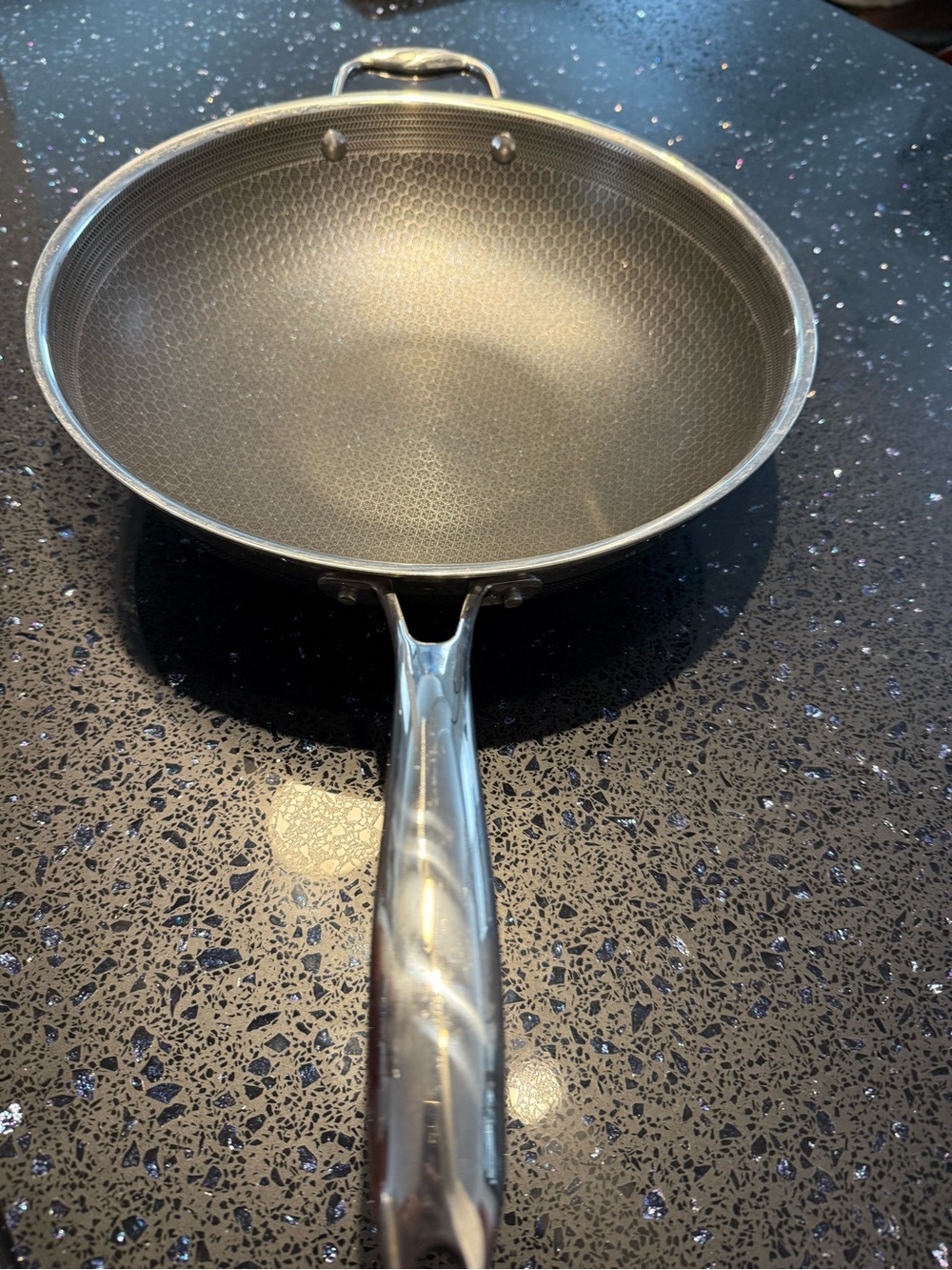 Hexclad used 12 inchStainless Steel wok Pan with Textured Black & silver